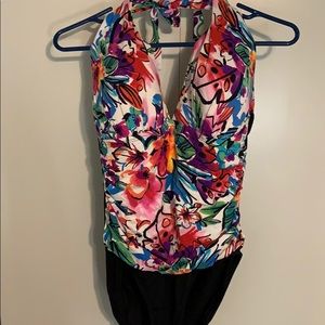 One piece bathing suit.